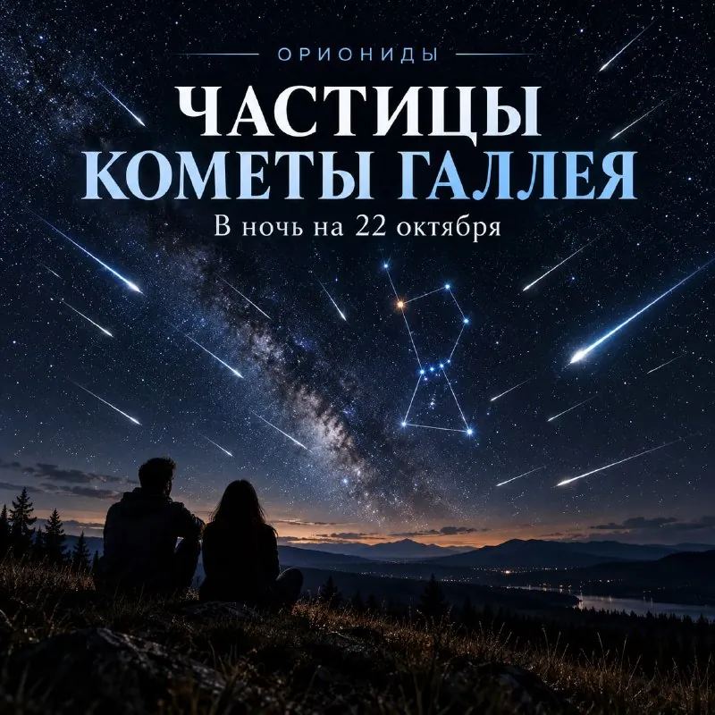 🌠 В ночь на 22 октября над нами будут сгорать частицы кометы Галлея!
