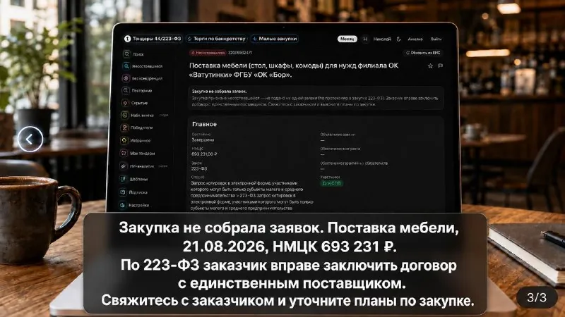 Сегодня разбираем раздел «Несостоявшиеся» в Tender Group.