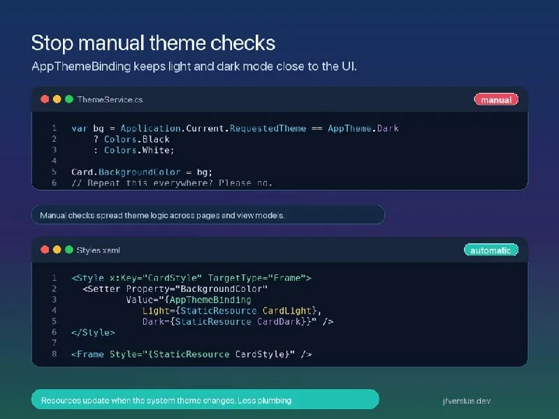 Совет по .NET MAUI: перестаньте каждый раз проверять текущую тему приложения, когда нужно получить цвет.