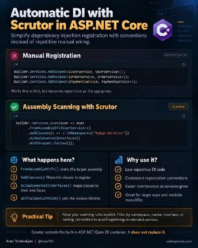 Автоматическая регистрация зависимостей со Scrutor в ASP.NET Core