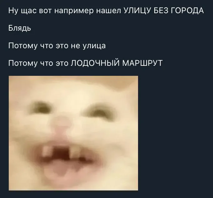 География - лженаука Четвертый день смотрю на компоненты адресов от гугловского геокодера, сравниваю с нашим кешем, и…