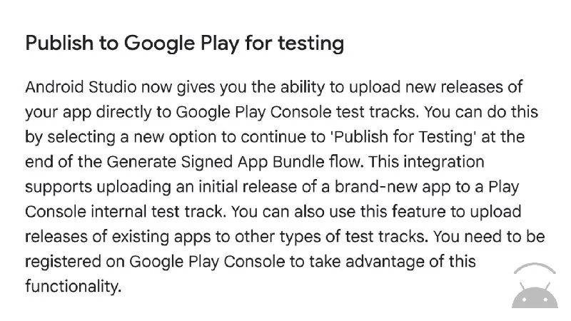 🔨 В Android Studio Rabbit 2 можно выкладывать билд на тестовый трек Play прямо из IDE