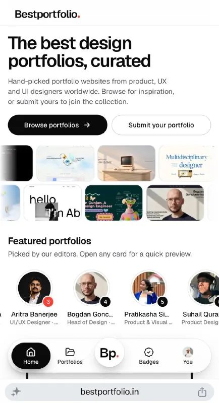 Зафичерили моё портфолио на bestportfolio