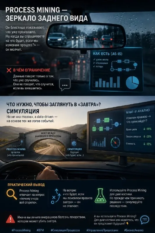 💻 Process Mining — это зеркало заднего вида.