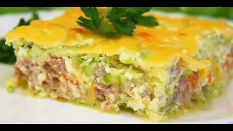 Запеканка из кабачков с фаршем и сыром 🥒🧀