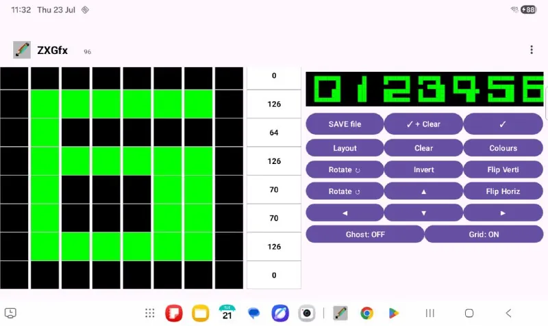 ZXGfx — редактор спрайтов для ZX Spectrum на Android