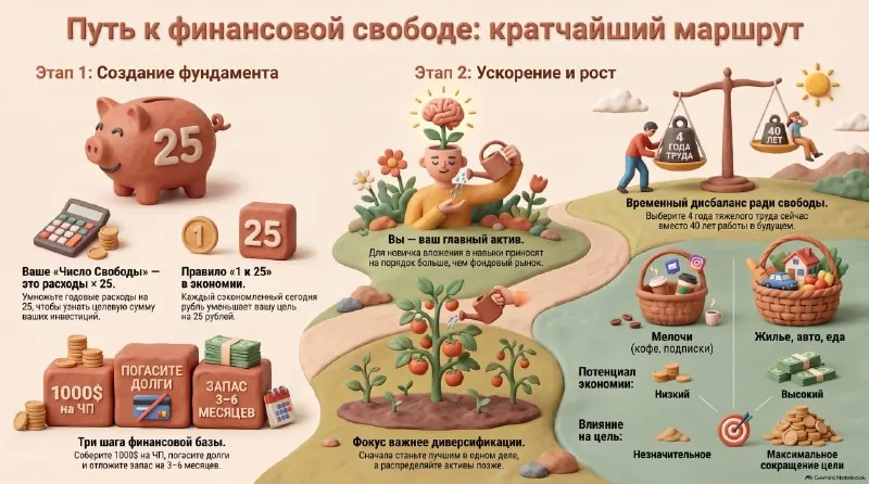 💡 Недавно попался интересный видеоролик, который называется “Как достичь финансовой свободы настолько быстро, что это…
