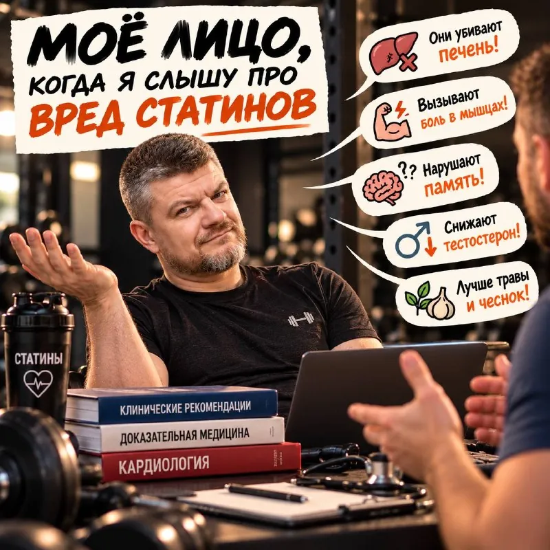 💊 Моё лицо, когда я слышу про вред статинов.