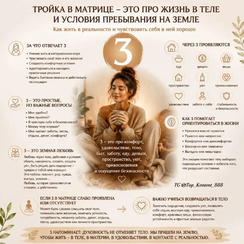 Тройка в матрице - это про жизнь в теле и условия пребывания на Земле.