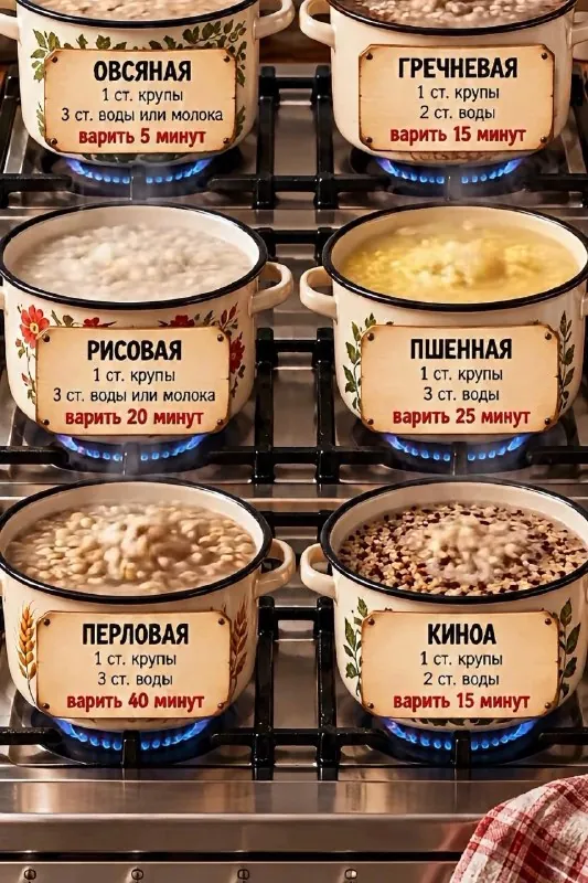 🍲 Идеальный рецепт для тех, кто вечно забывает про таймер или не знает, сколько варить крупу.