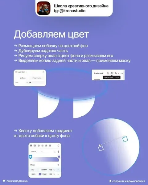 Делаем милую собачку с помощью фигур в Figma.
