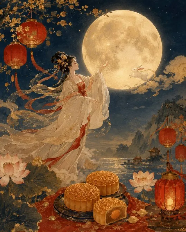 🌗 Сегодня в Китае 中秋节 — праздник середины осени, или праздник лунных пряников.