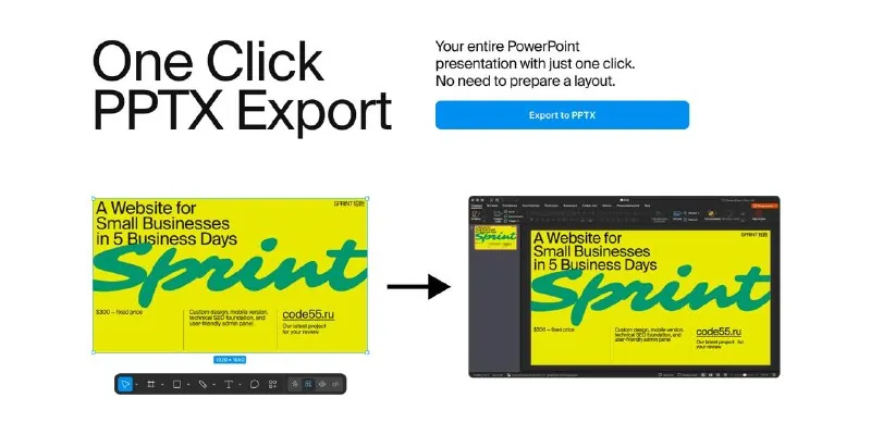 сделал плагин, который выгружает макет в powerpoint в один клик и бесплатно
