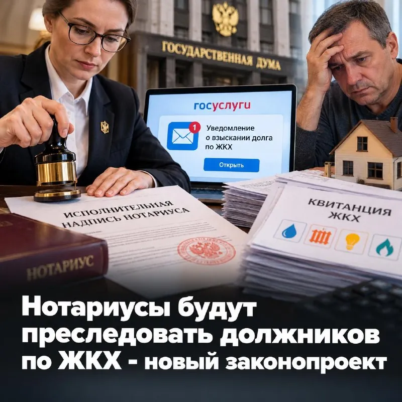 Долги за ЖКХ смогут взыскивать через нотариуса - без обращения в суд