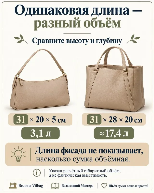 А сколько сантиметров в вашей «маленькой сумочке»?