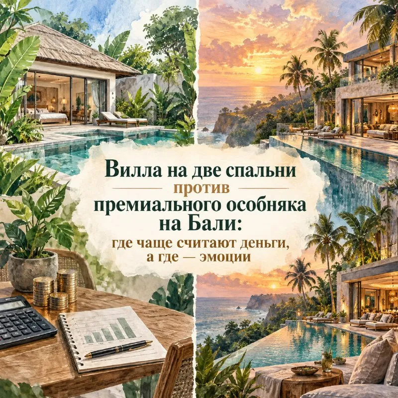 💎Вилла на две спальни против премиального особняка на Бали: где чаще считают деньги, а где — эмоции💎